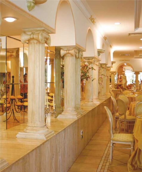 PLASTER COLUMNS AND SMALL TABLES